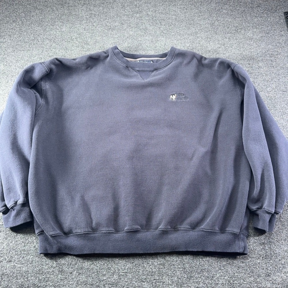 Big Dogs Sweatshirt Mens 2X Blue Crewneck Embroidered Logo Pullover Heavyweight